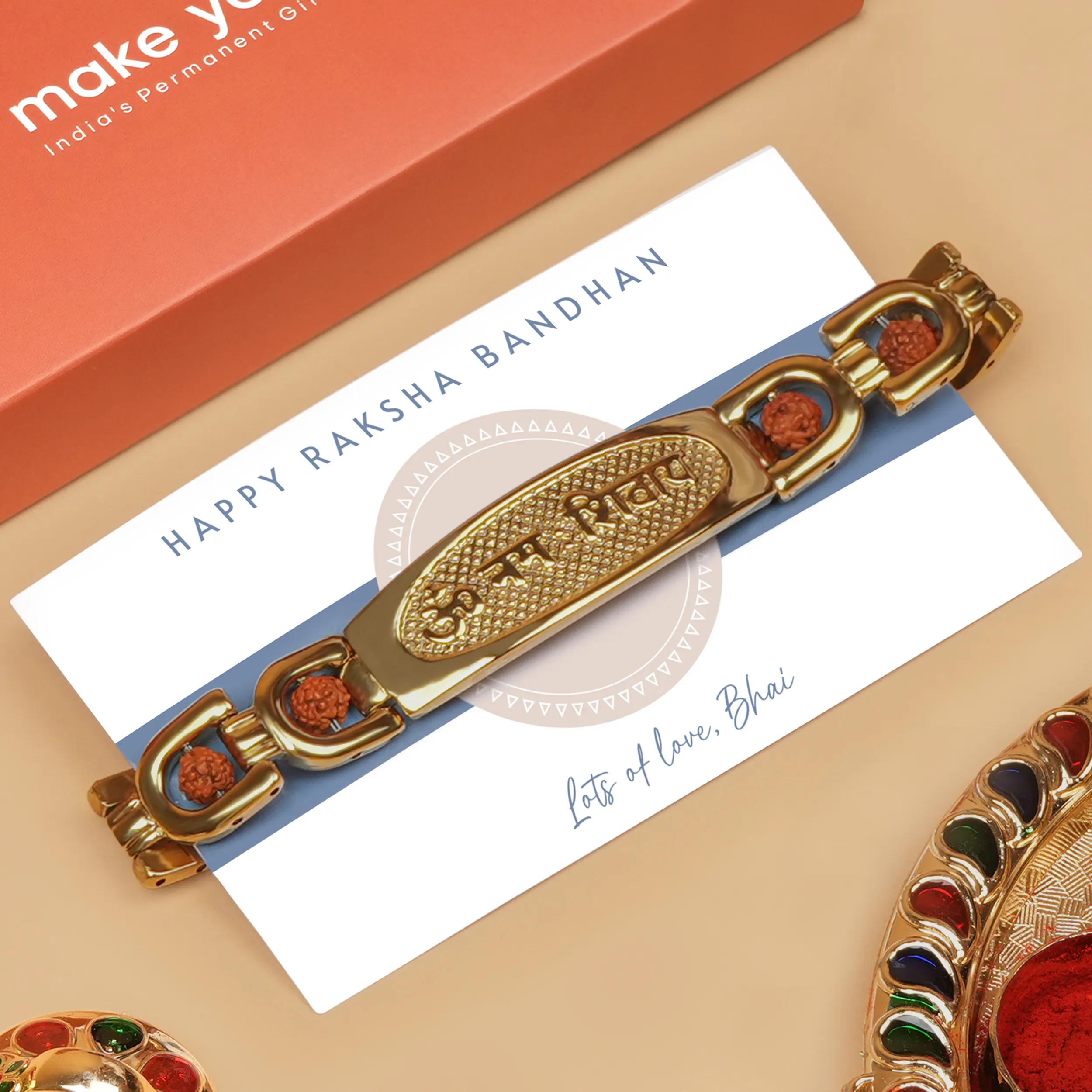 Om Namah Shivay Bracelet Style Rudraksh Rakhi